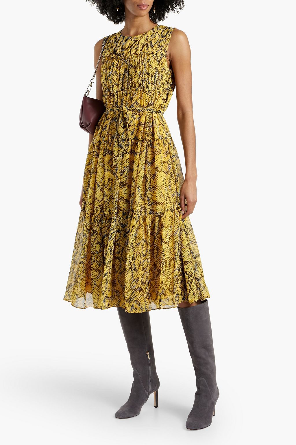DIANE VON FURSTENBERG Robert tiered printed chiffon midi dress