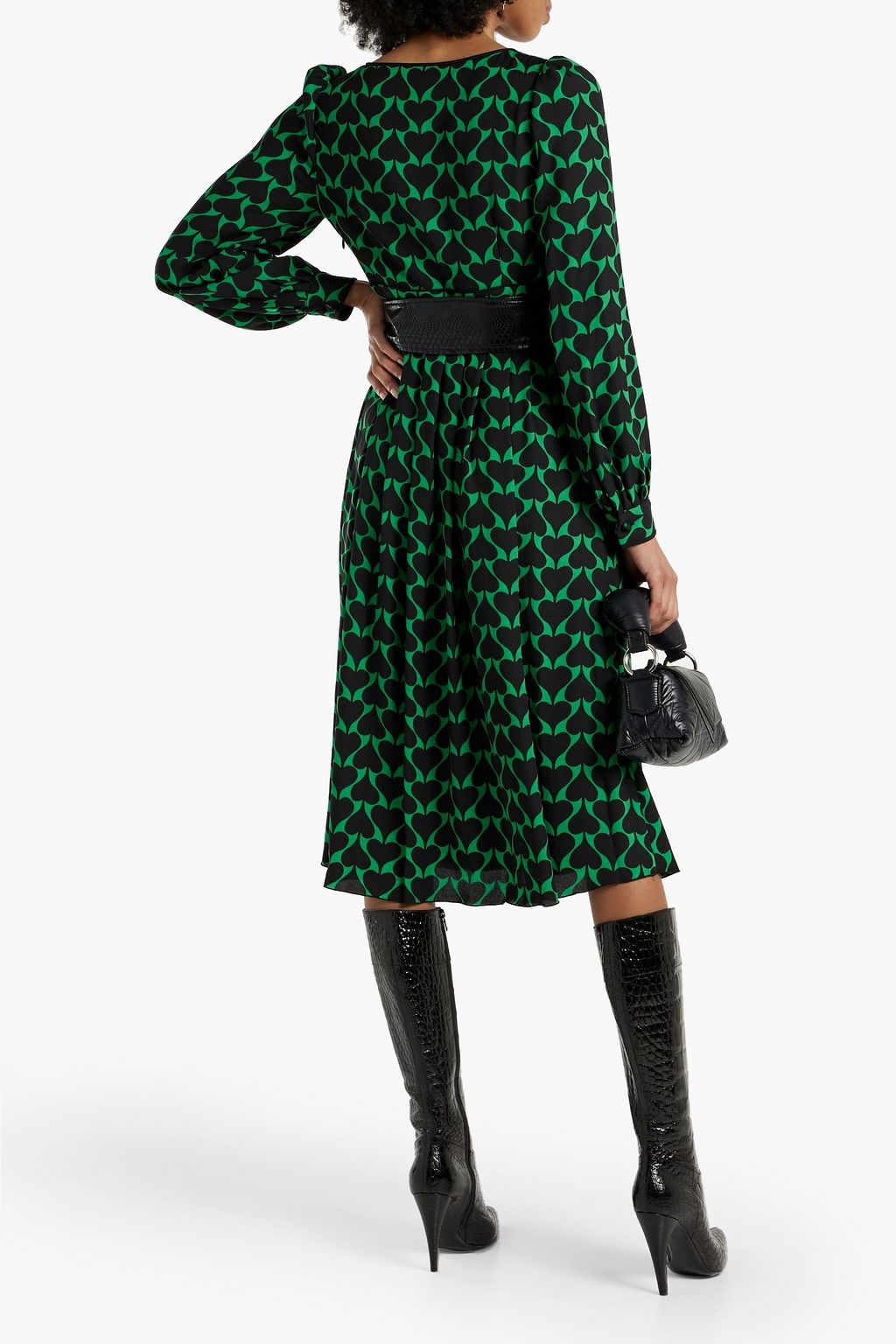 DIANE VON FURSTENBERG فستان «سيليستيا» من الكريب بتصميم ملتفّ مزين بكسرات وطبعات
