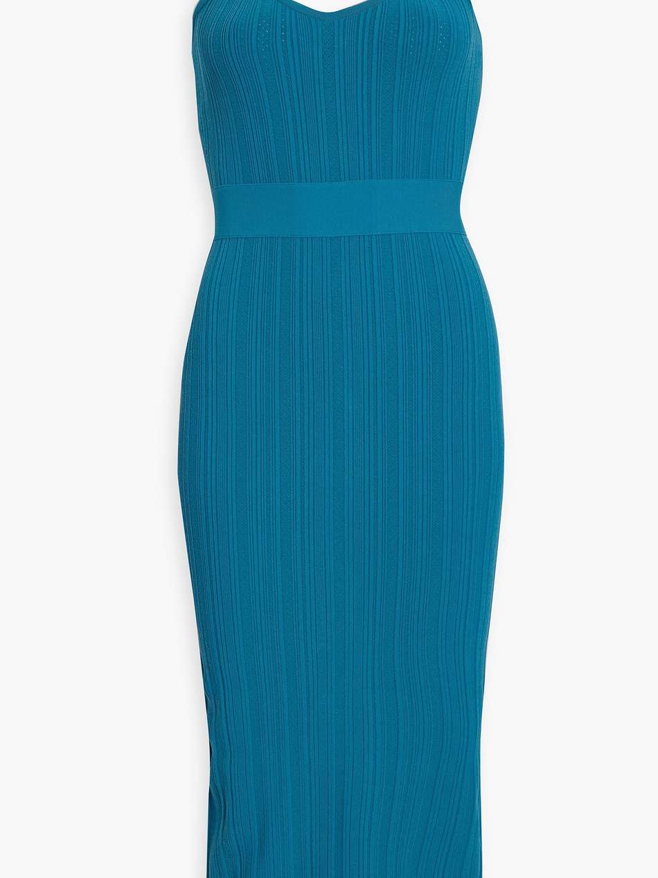 pointelle-knit midi dress