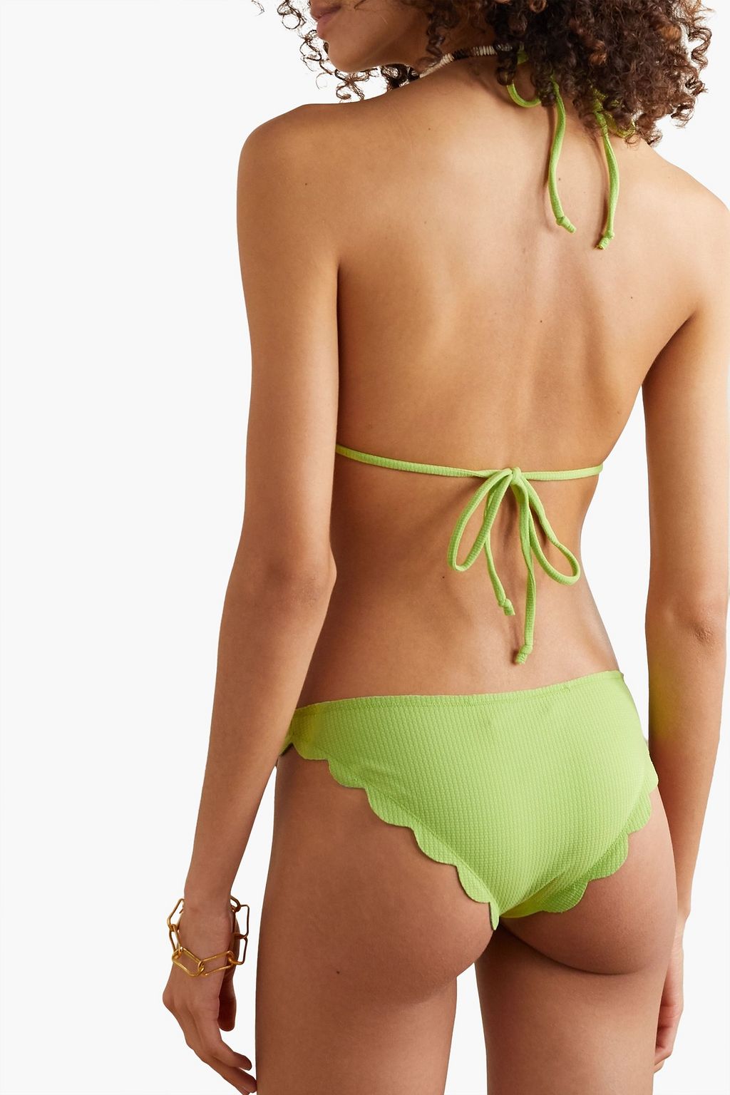 MARYSIA Broadway reversible textured stretch-crepe triangle bikini top