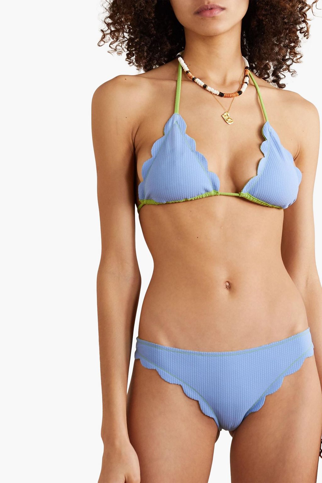 MARYSIA Broadway reversible textured stretch-crepe triangle bikini top