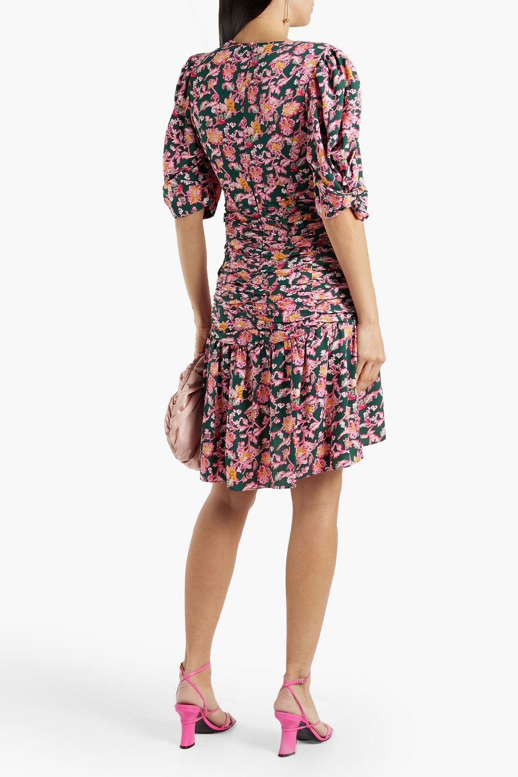 DIANE VON FURSTENBERG Nancy ruched floral-print crepe mini dress | THE ...