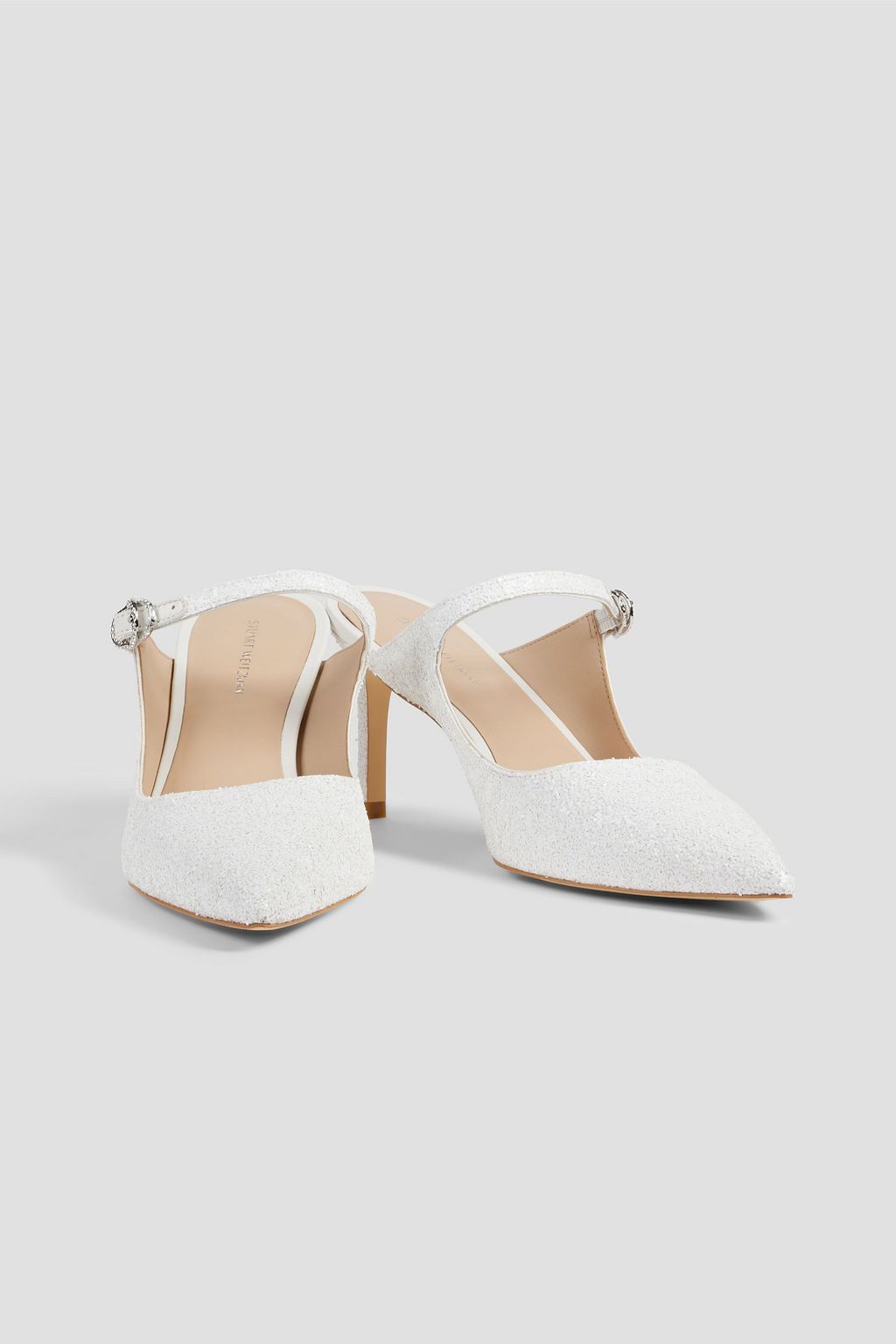 STUART WEITZMAN Dazzle 75 glittered leather mules