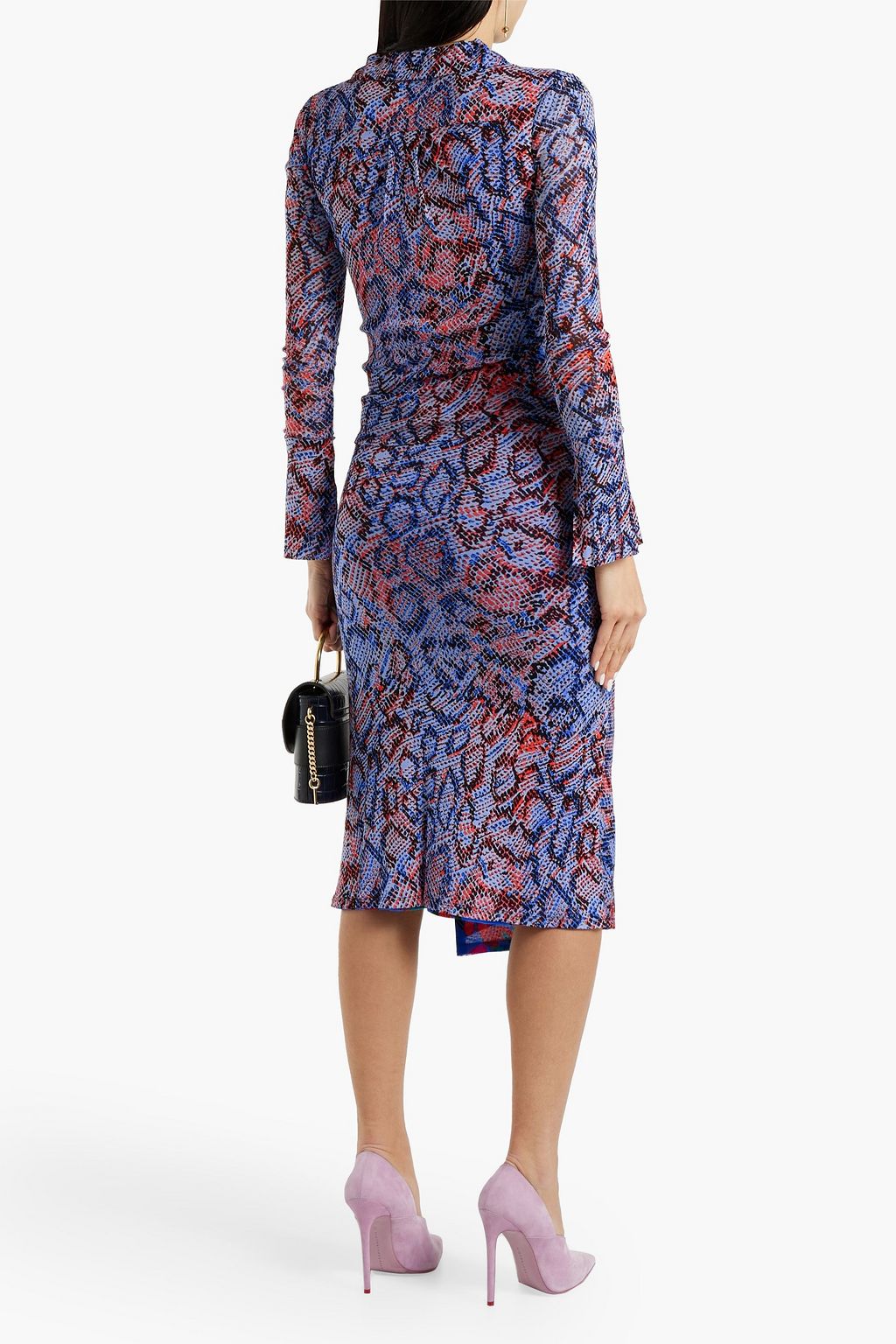 DIANE VON FURSTENBERG Remy snake-print stretch-mesh top
