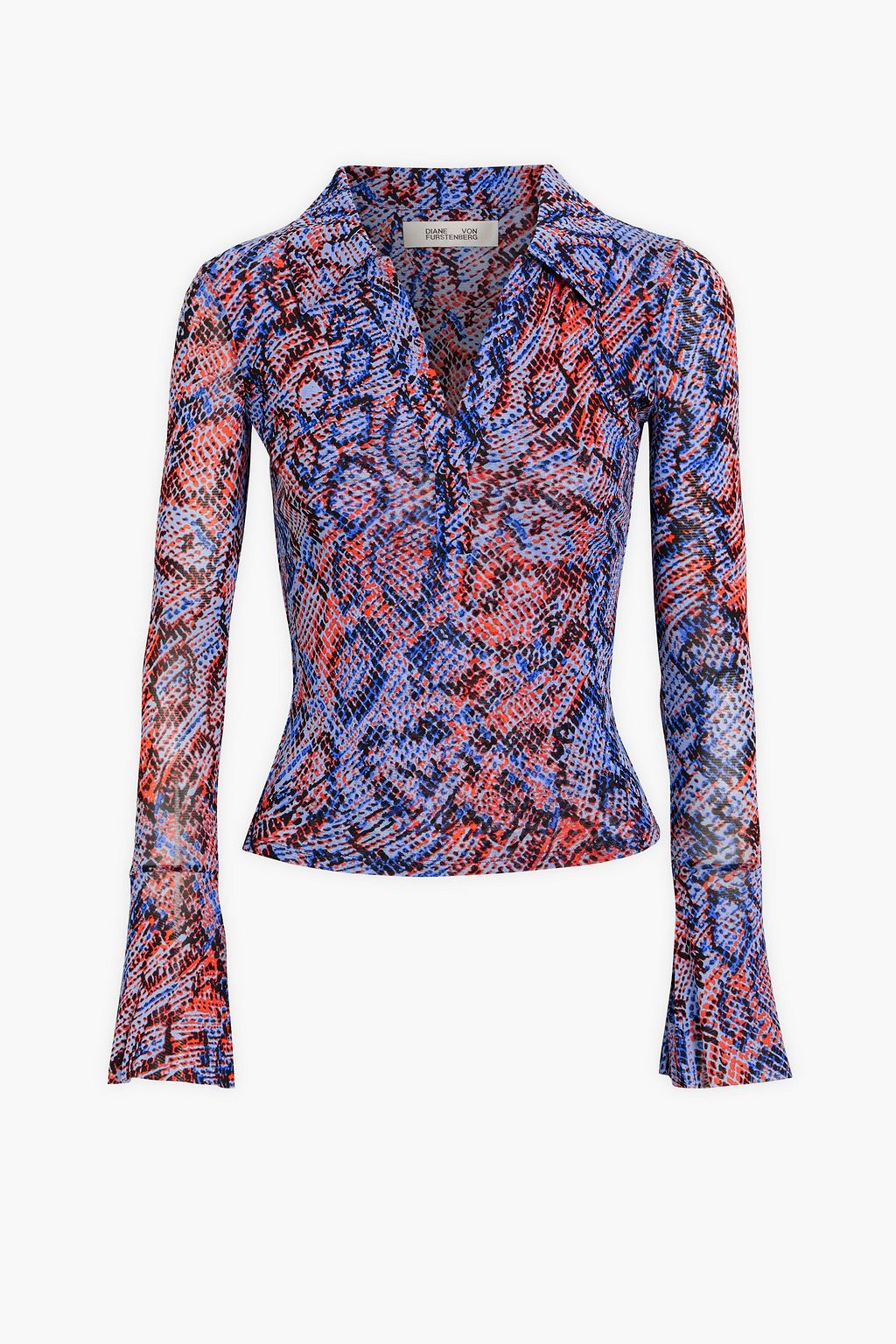 DIANE VON FURSTENBERG Remy snake-print stretch-mesh top | THE OUTNET