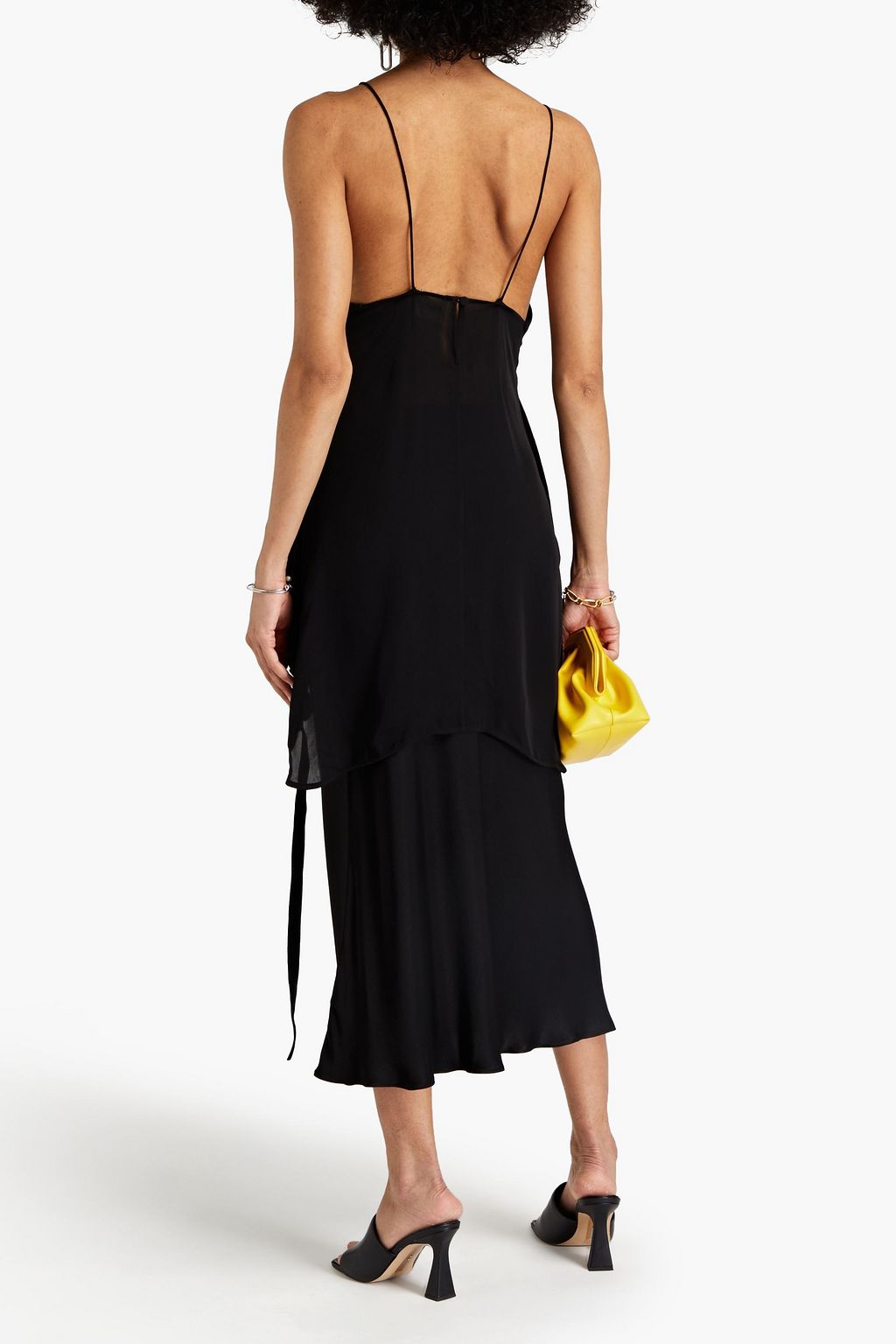 KHAITE Lolla asymmetric ruched silk crepe de chine camisole