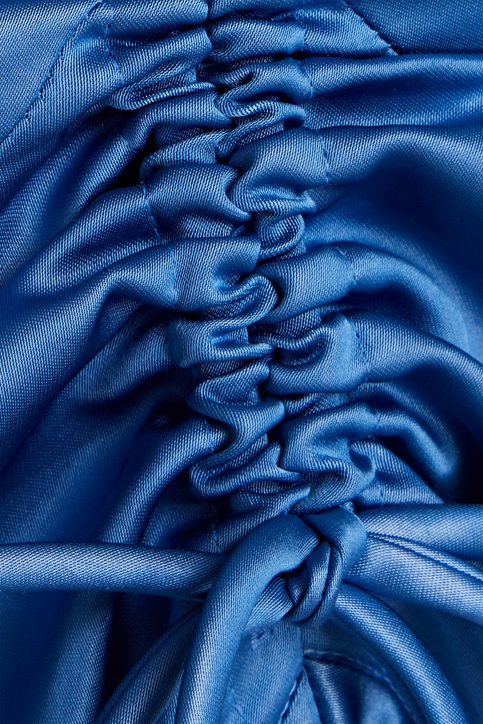 Nanushka Klara Ruched Satin Top In Azure