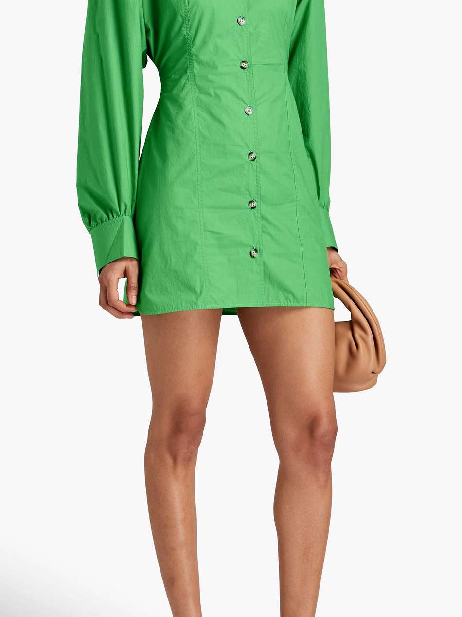 alyssa cold-shoulder cotton-poplin mini dress