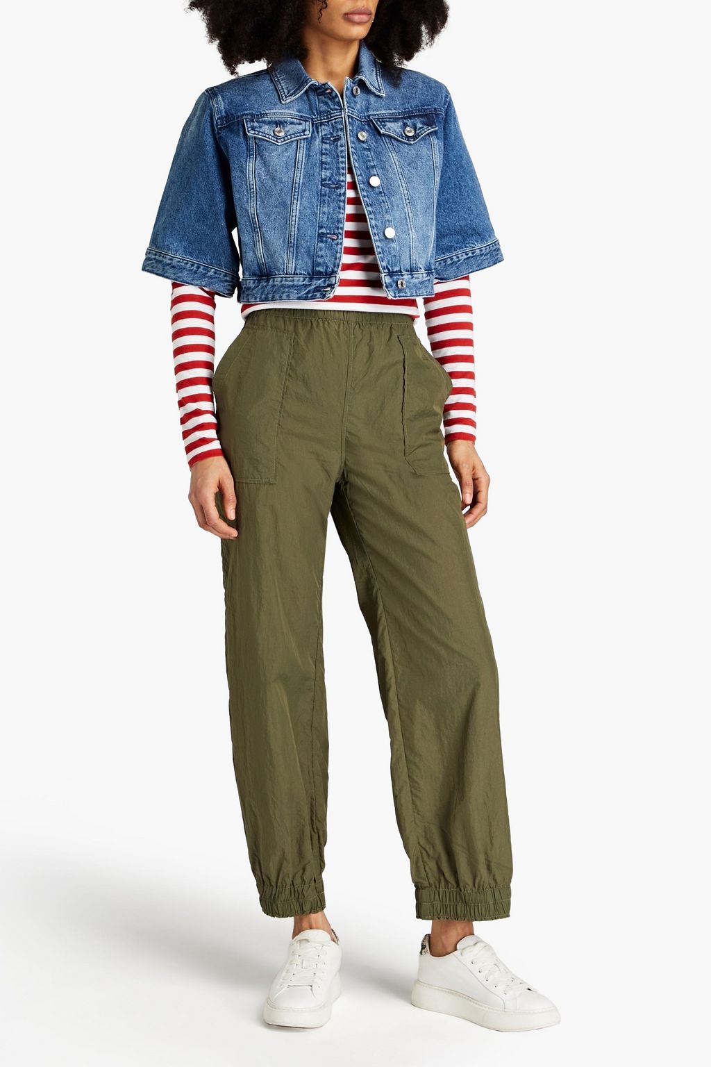 MICHAEL MICHAEL KORS Cropped faded denim jacket