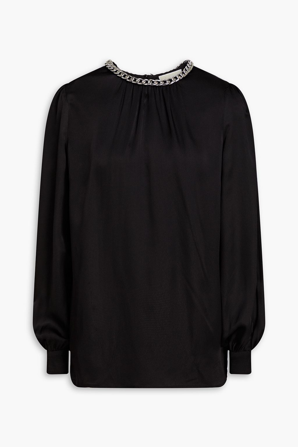 MICHAEL MICHAEL KORS Chain embellished gathered satin blouse THE