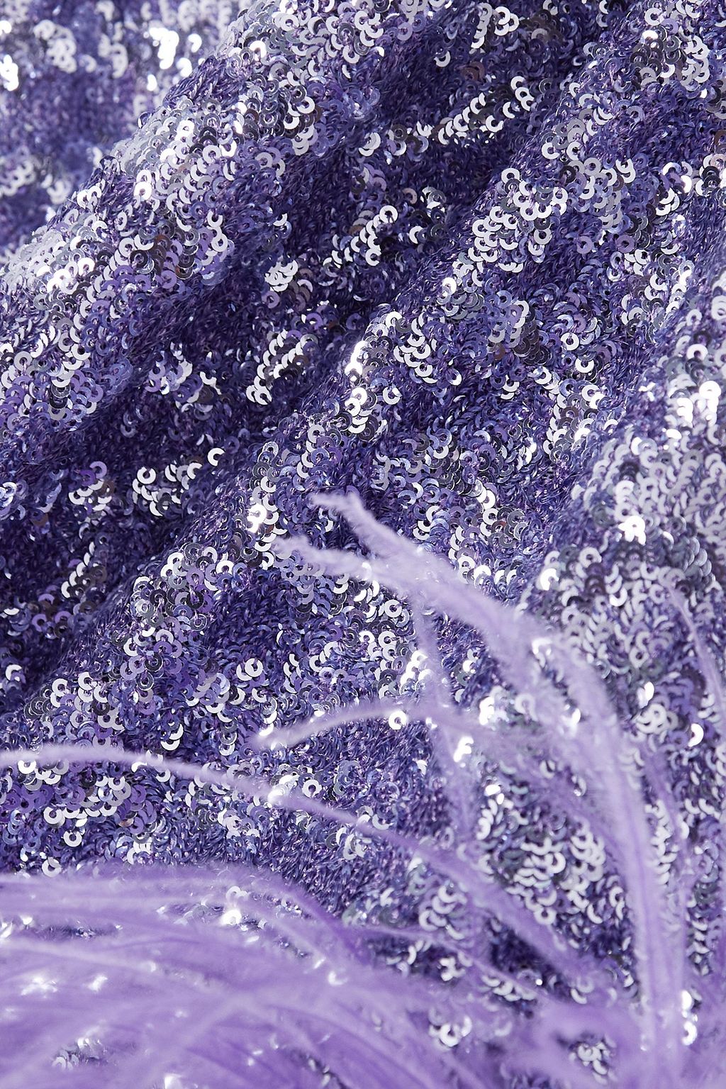 OSÉREE Strapless feather-trimmed sequined tulle mini dress