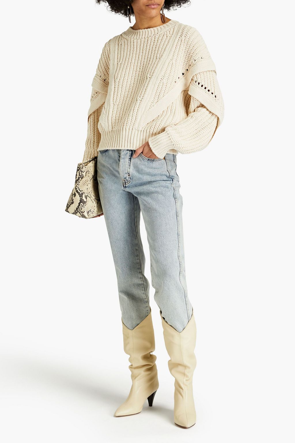 IRO Casia gerippter Pullover aus einer Bio-Baumwollmischung