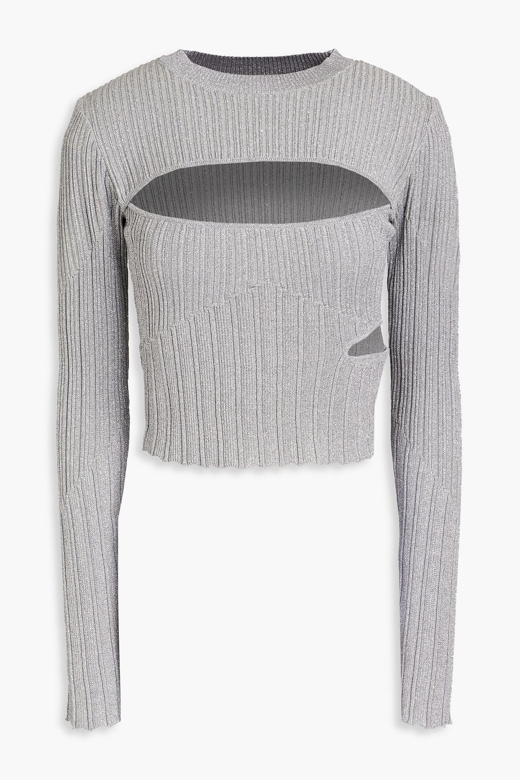 NICHOLAS Anja cutout metallic ribbed-knit top | THE OUTNET