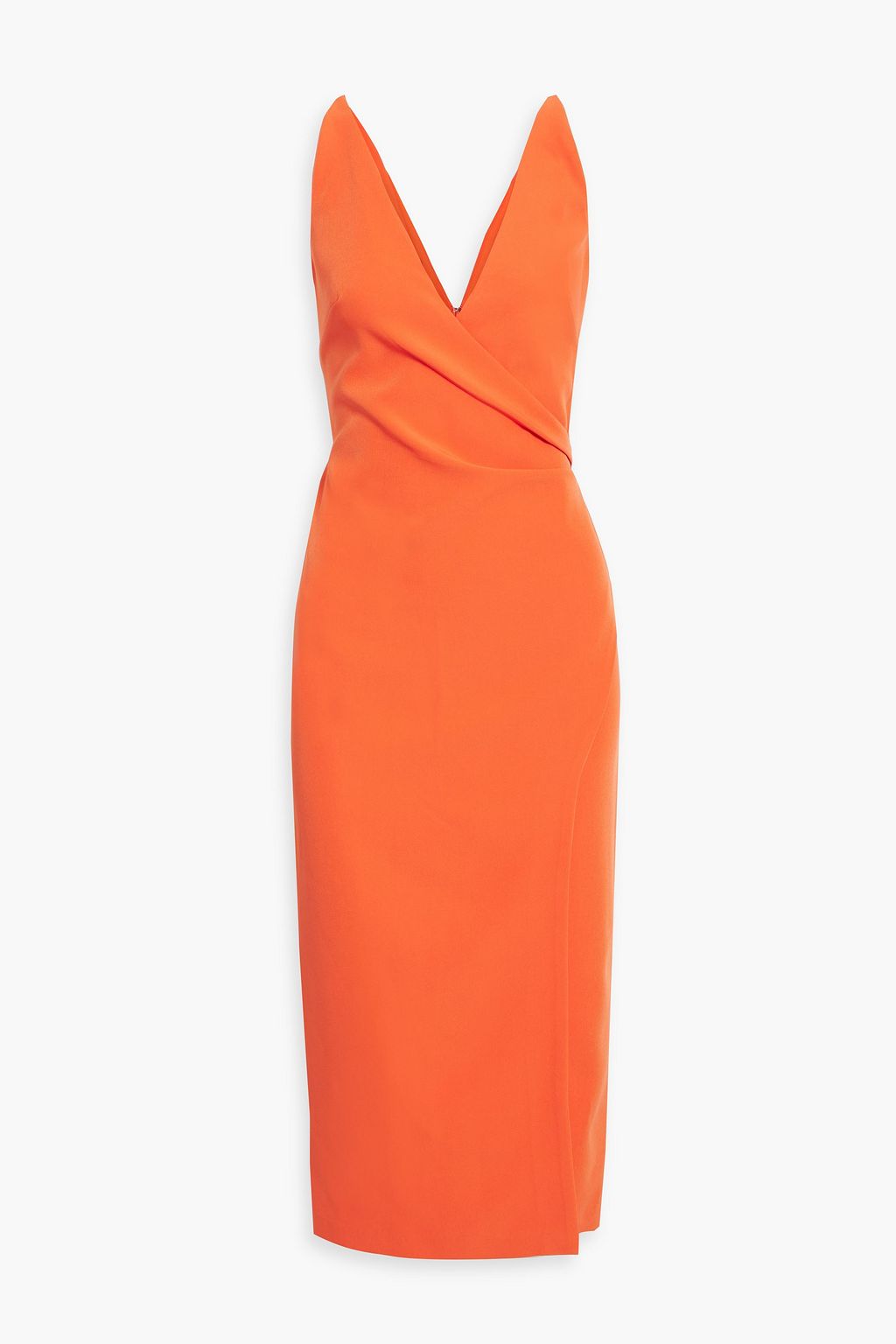 HALSTON Wrap-effect stretch-crepe midi dress | THE OUTNET