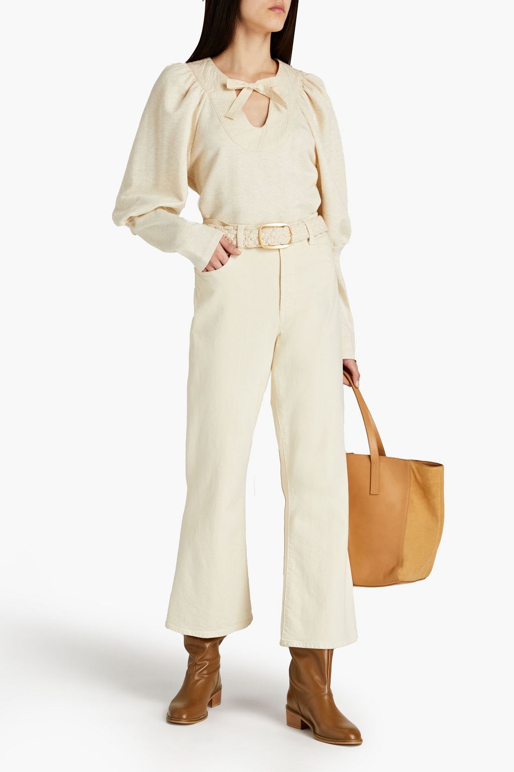 ULLA JOHNSON Sutton Sweatshirt aus Baumwollfrottee mit Bindedetail vorne