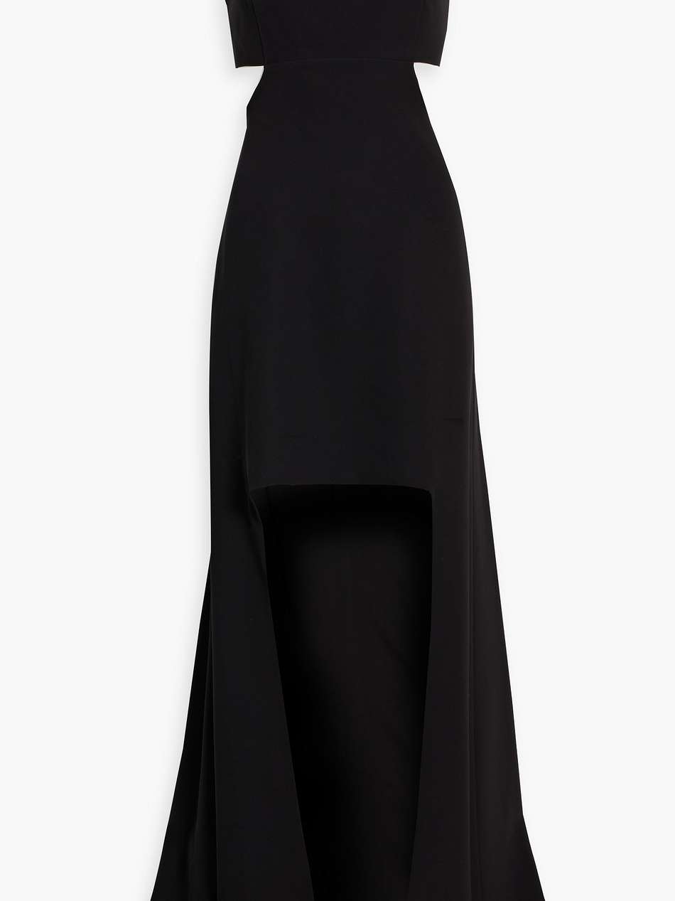 asher asymmetric cutout stretch-crepe gown