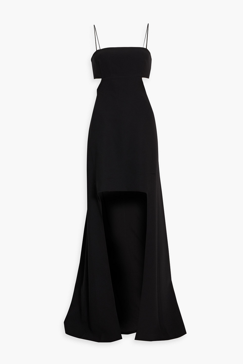 Asher asymmetric cutout stretch-crepe gown