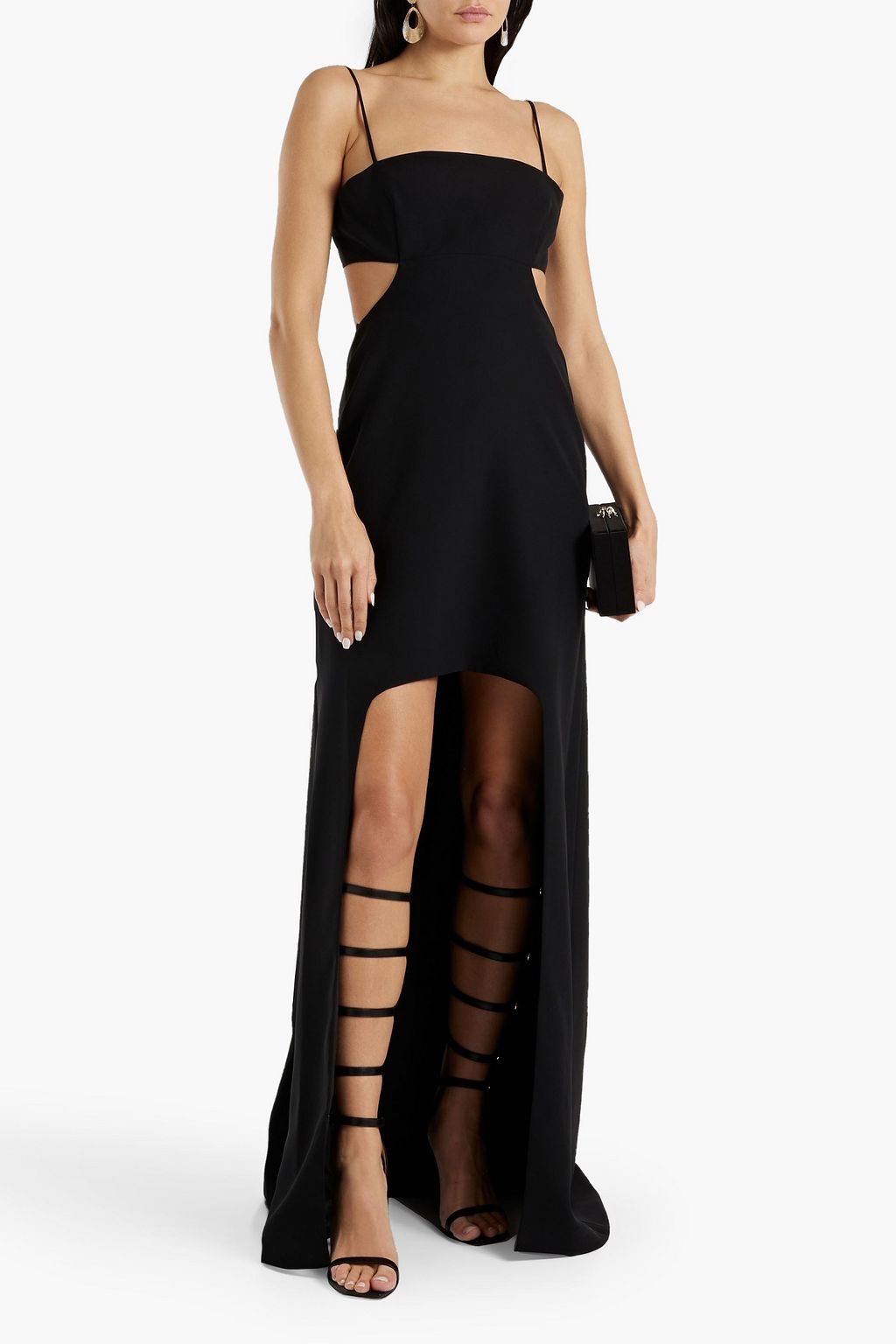 HALSTON Asher asymmetric cutout stretch-crepe gown