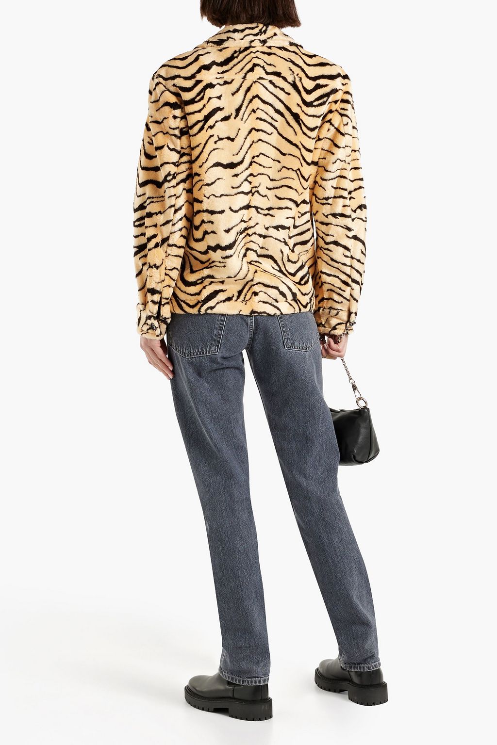 WE11 DONE Tiger-print faux fur jacket