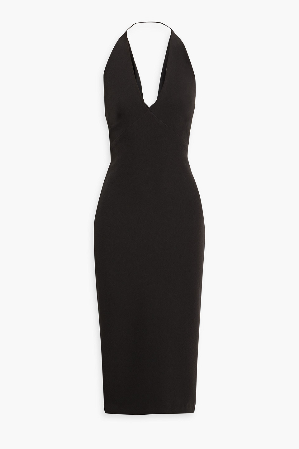 Halston Wyatt stretch-crepe halterneck midi dress