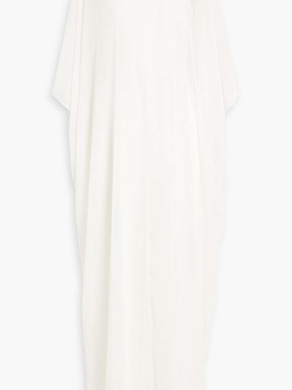 nyla layered stretch-crepe and chiffon jumpsuit