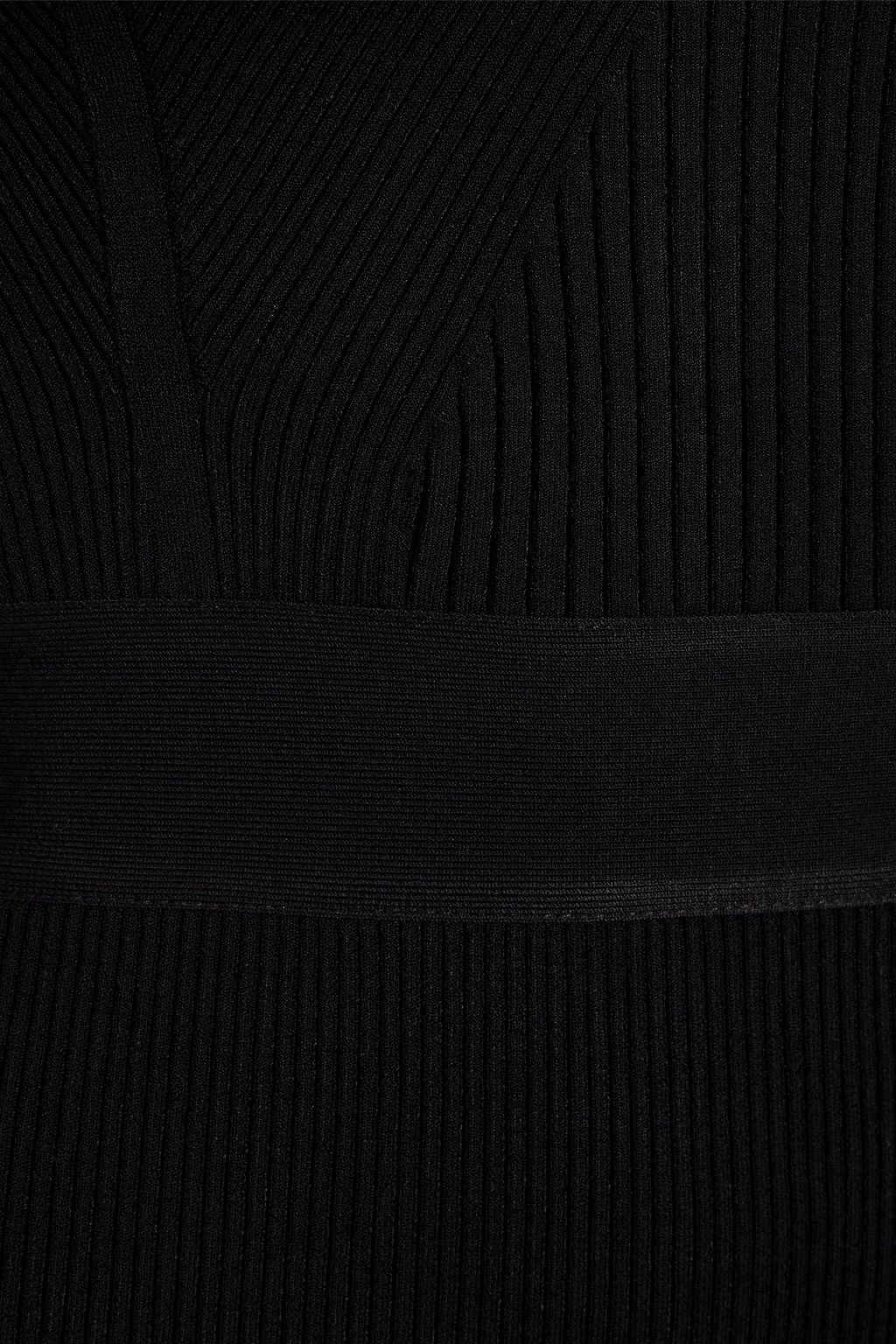 HERVÉ LÉGER Cutout ribbed bandage midi dress