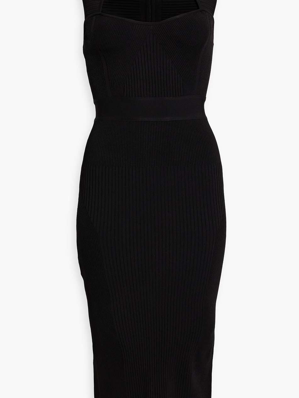 cutout ribbed bandage midi dress