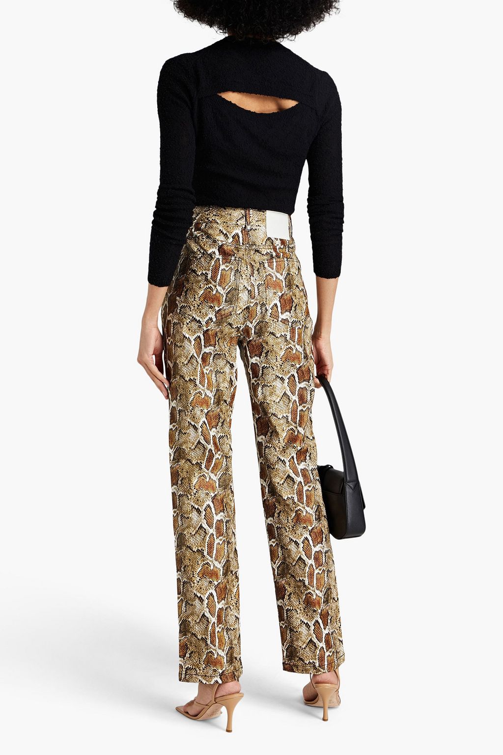 PROENZA SCHOULER PSWL Hose mit geradem Bein aus Kunstleder mit Schlangeneffekt