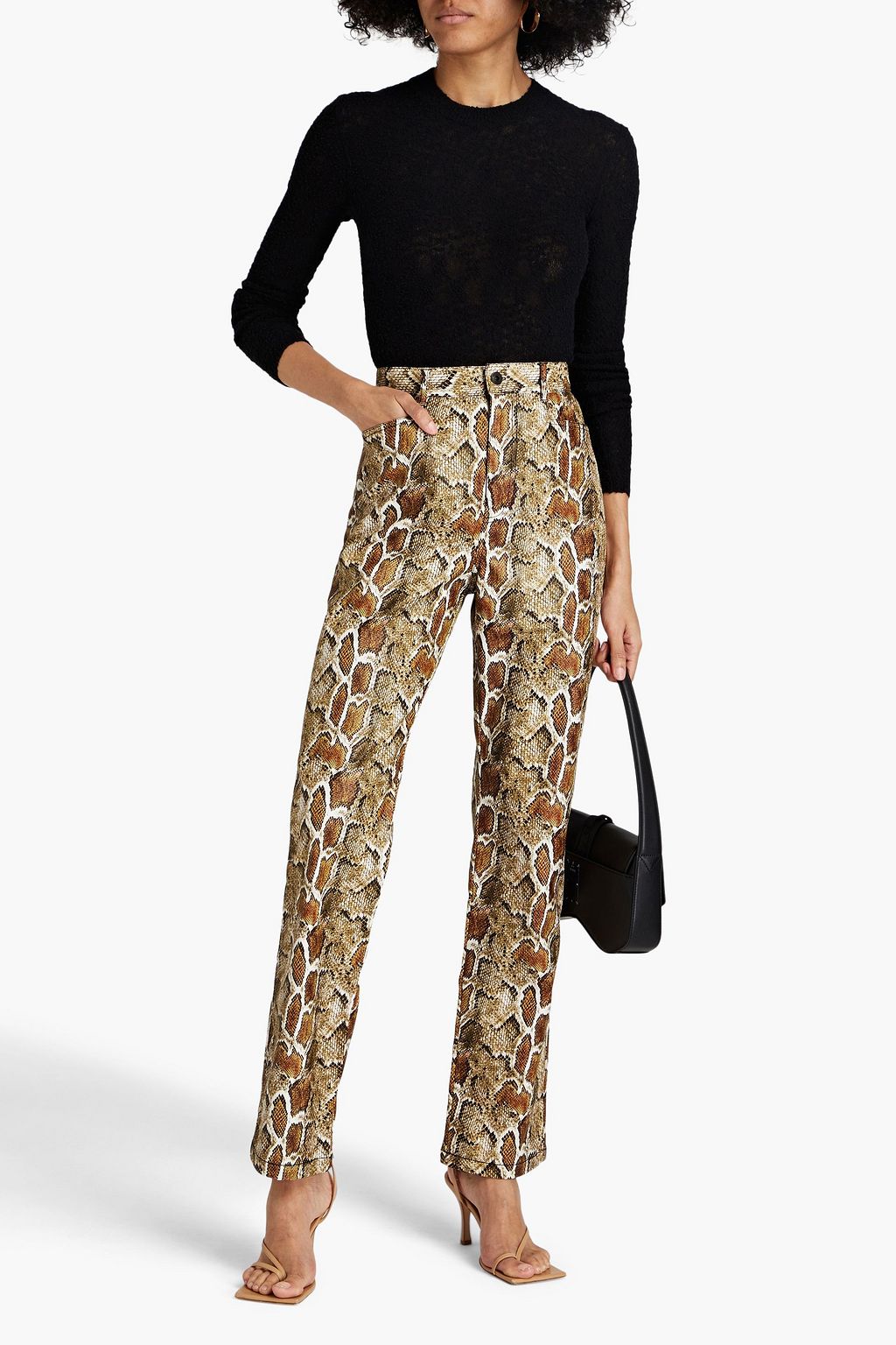 PROENZA SCHOULER PSWL Hose mit geradem Bein aus Kunstleder mit Schlangeneffekt