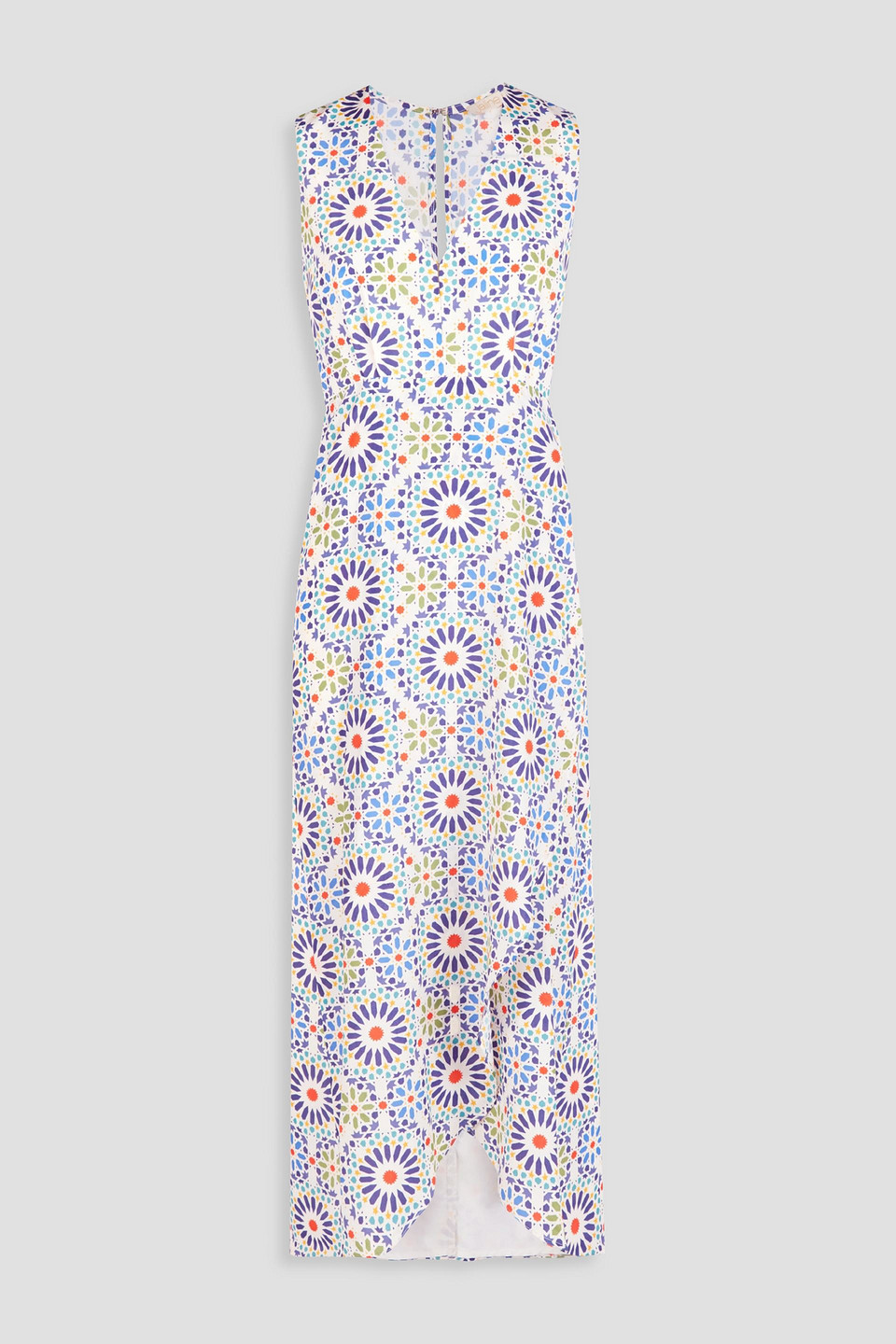 JALINE Karla wrap-effect printed voile midi dress