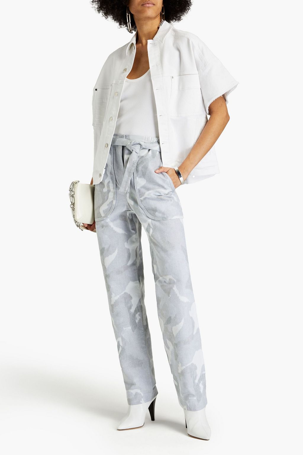 IRO Douz Hose mit geradem Bein aus Canvas aus einer Baumwollmischung mit Camouflage-Print