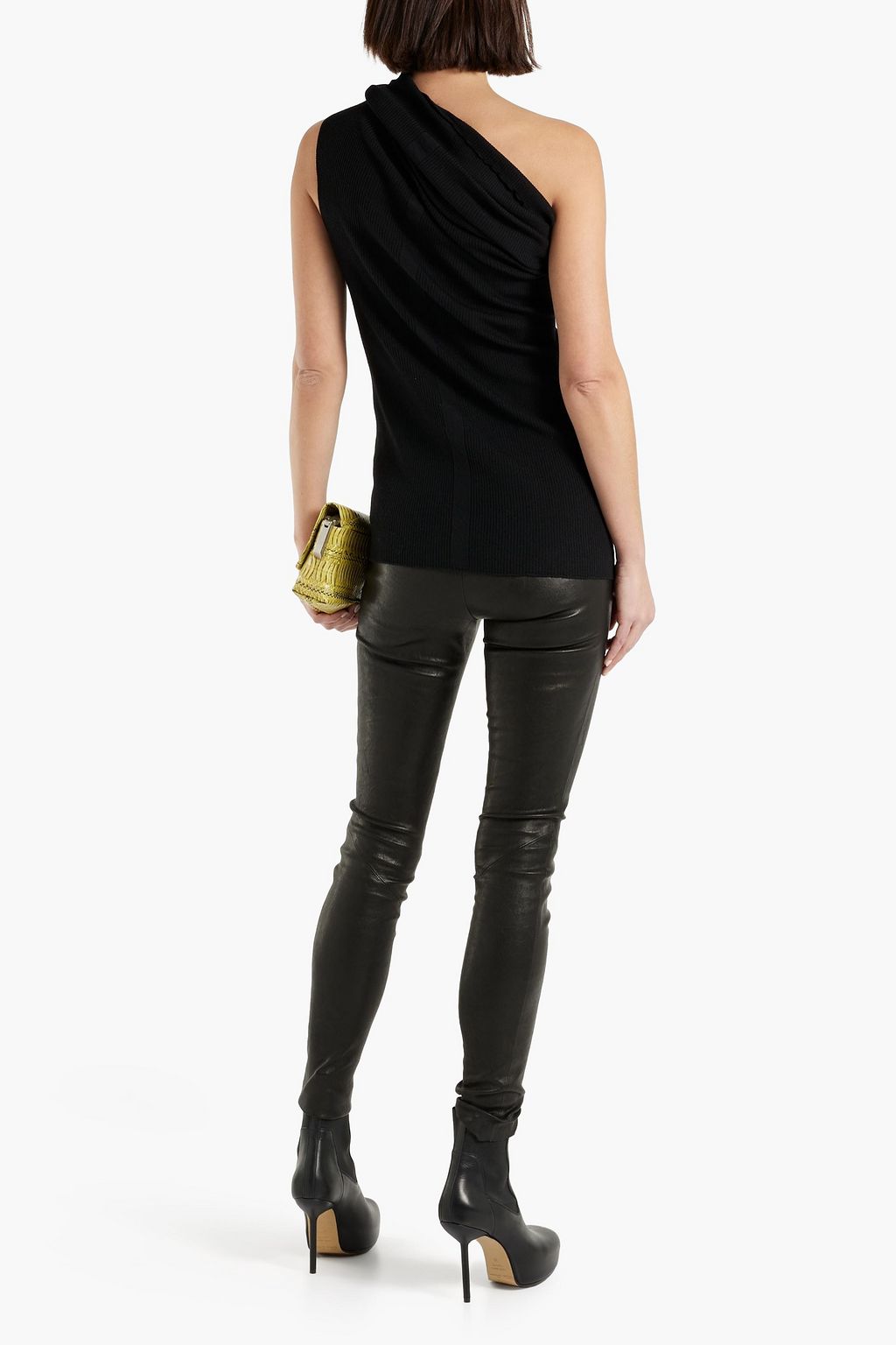 RICK OWENS One-shoulder ribbed wool top