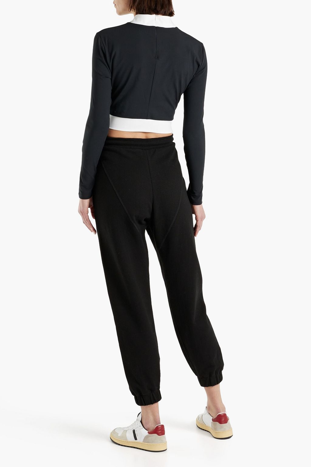 STAUD + New Balance cropped two-tone stretch top
