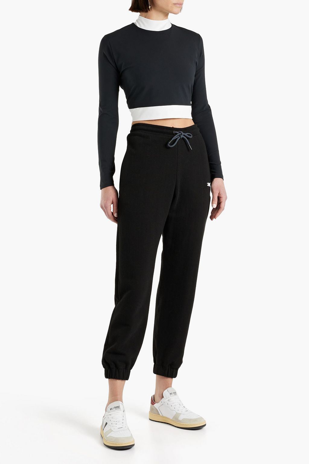 STAUD + New Balance cropped two-tone stretch top