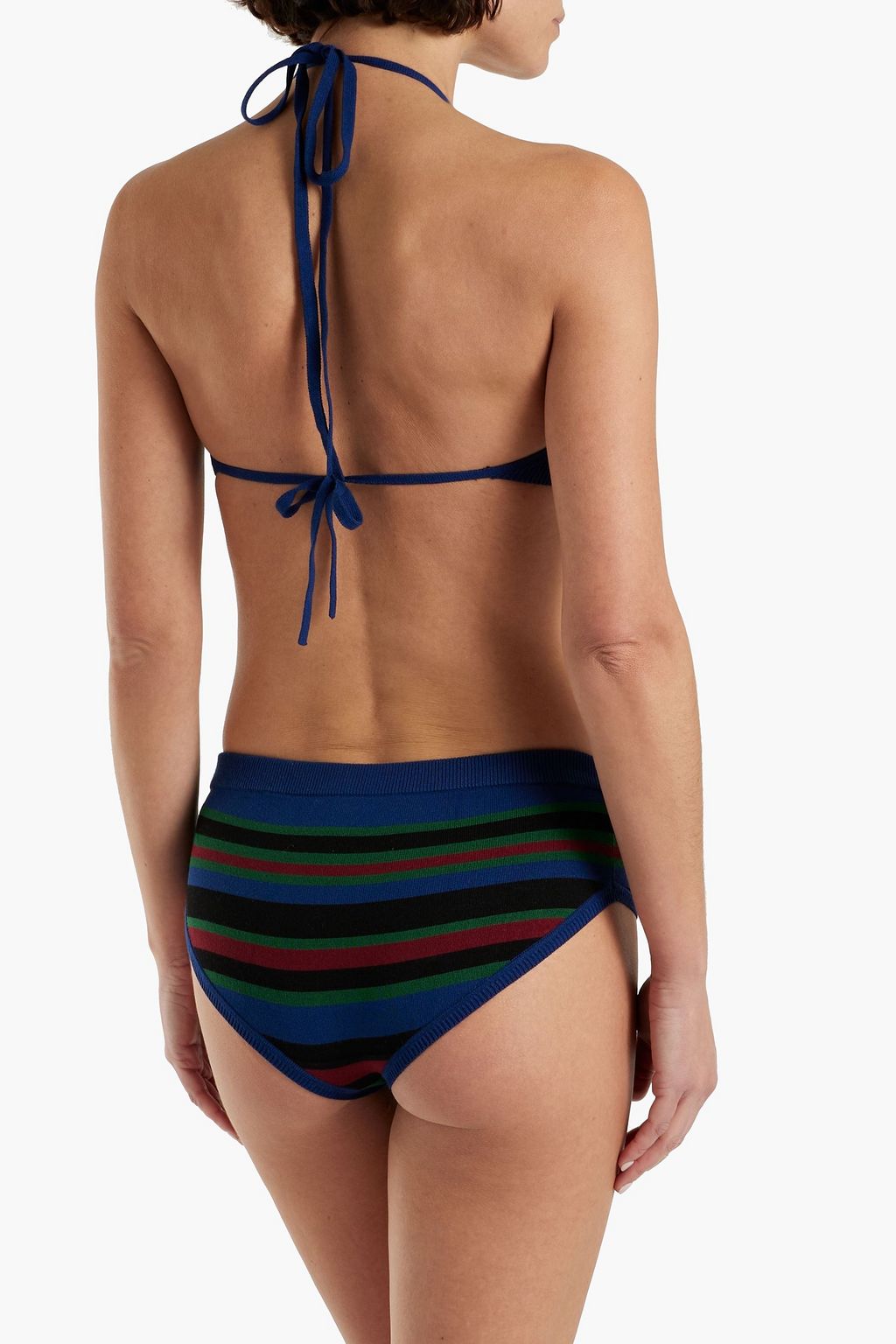 DRIES VAN NOTEN Striped knitted halterneck bralette