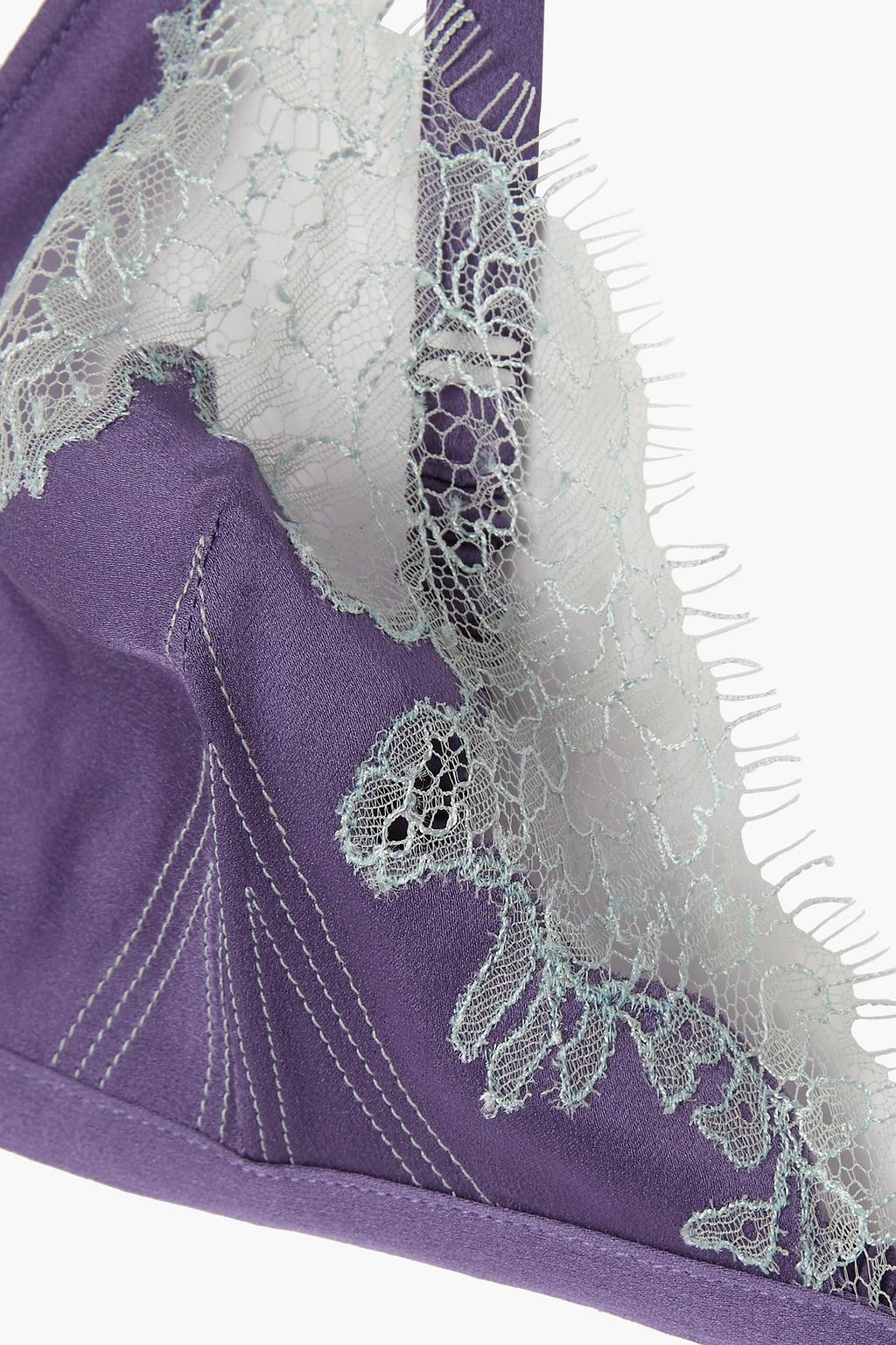 CARINE GILSON Silk-satin and Chantilly lace triangle bra