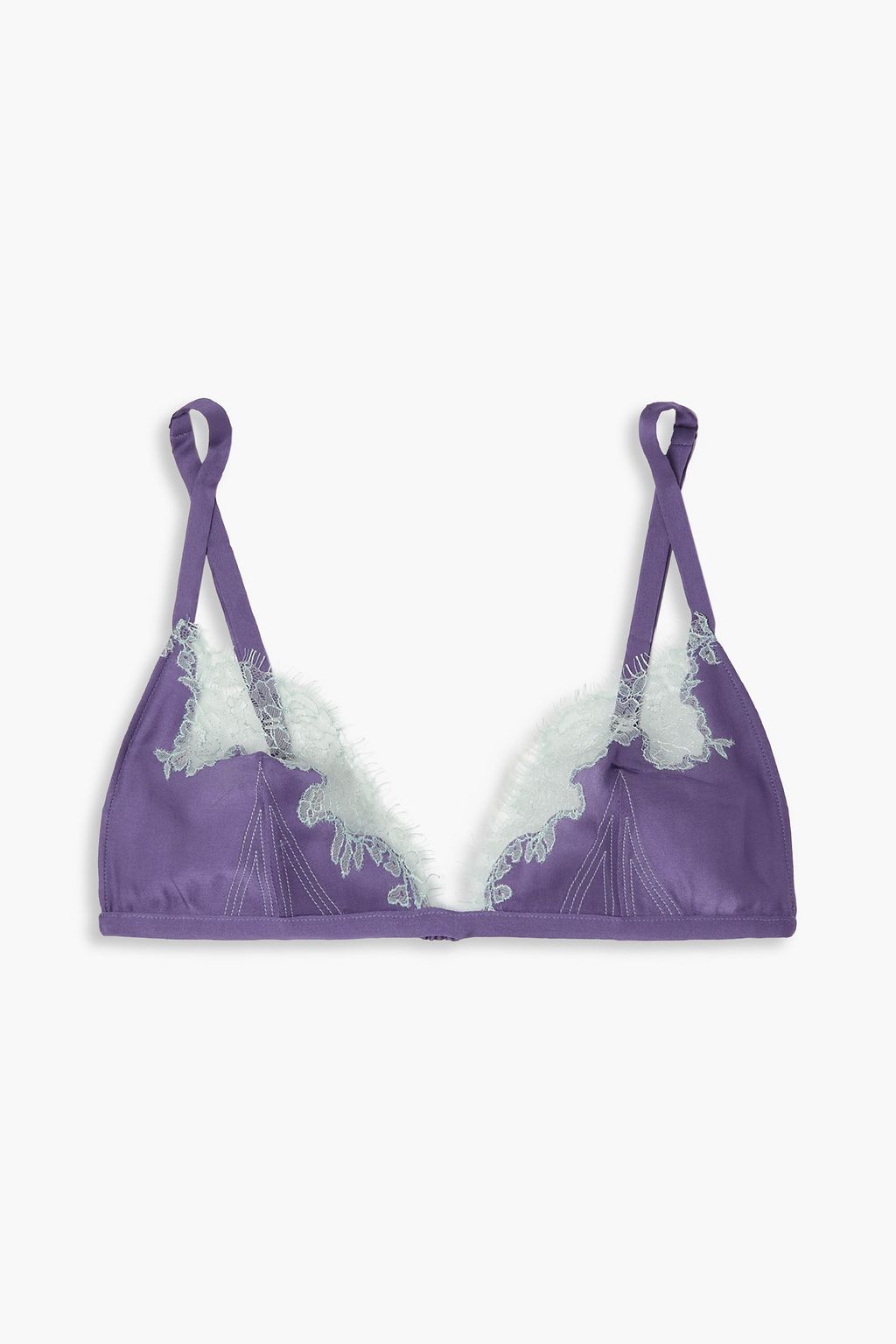 CARINE GILSON Silk-satin and Chantilly lace triangle bra