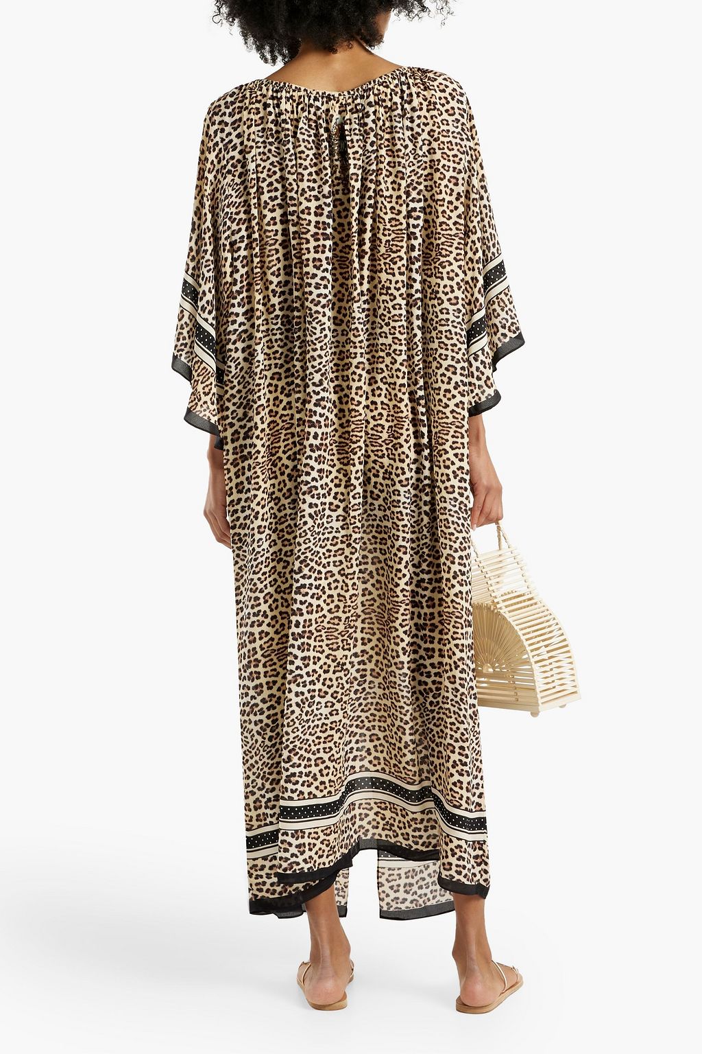 CAMILLA Embellished leopard-print silk crepe de chine kaftan