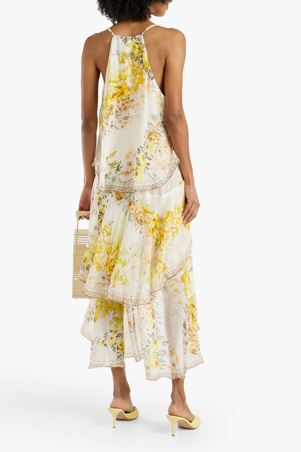 CAMILLA Embellished floral-print silk-georgette dress