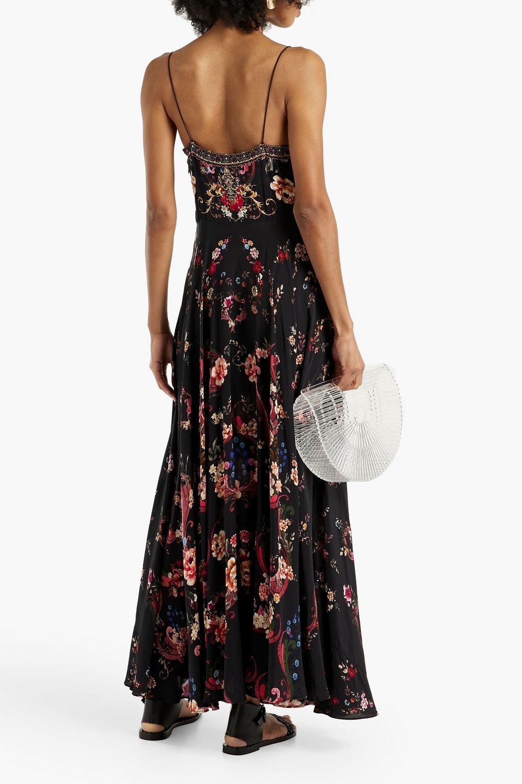 CAMILLA Embellished floral-print silk crepe de chine maxi dress