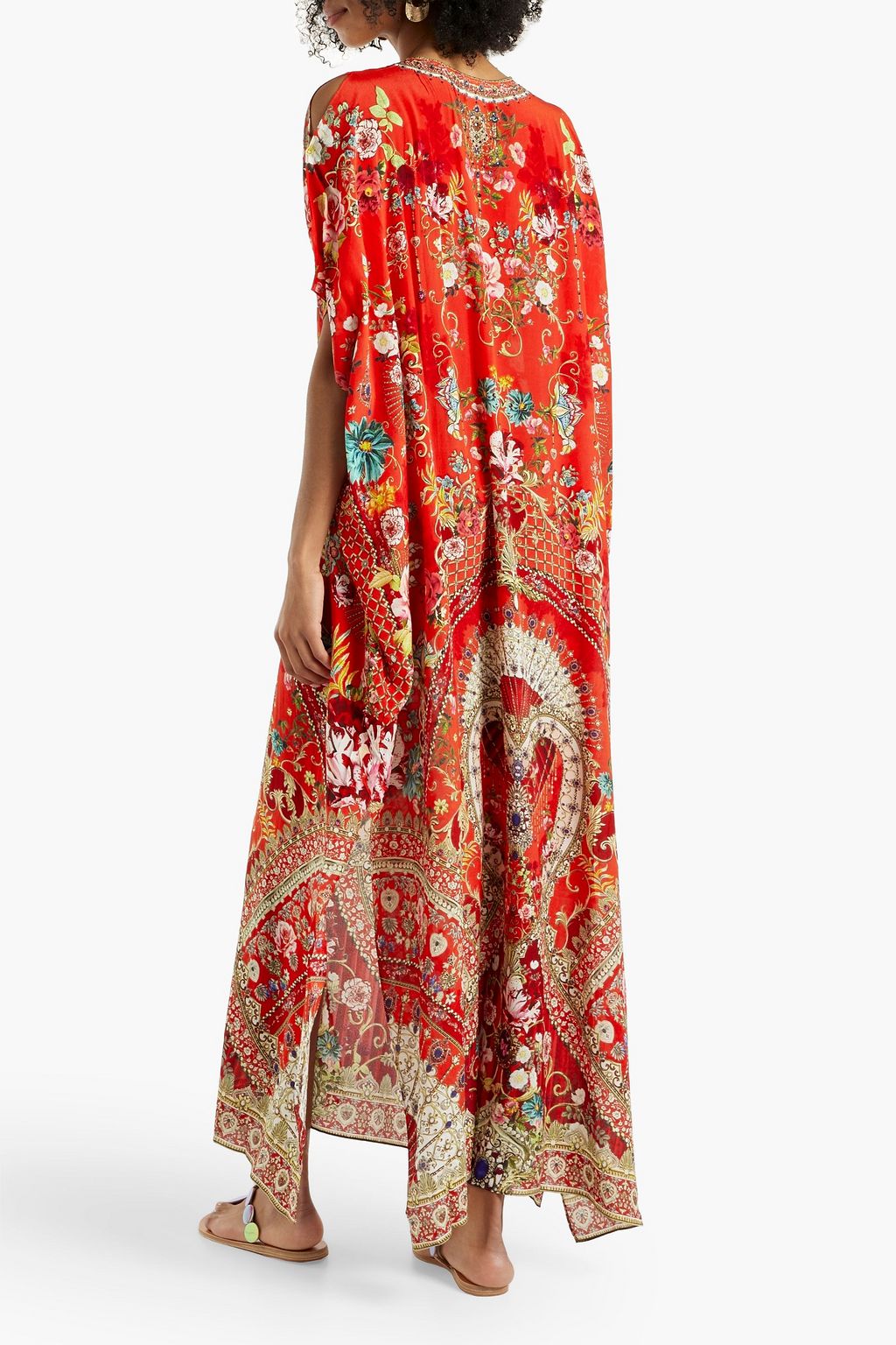 CAMILLA Embellished printed silk crepe de chine kaftan