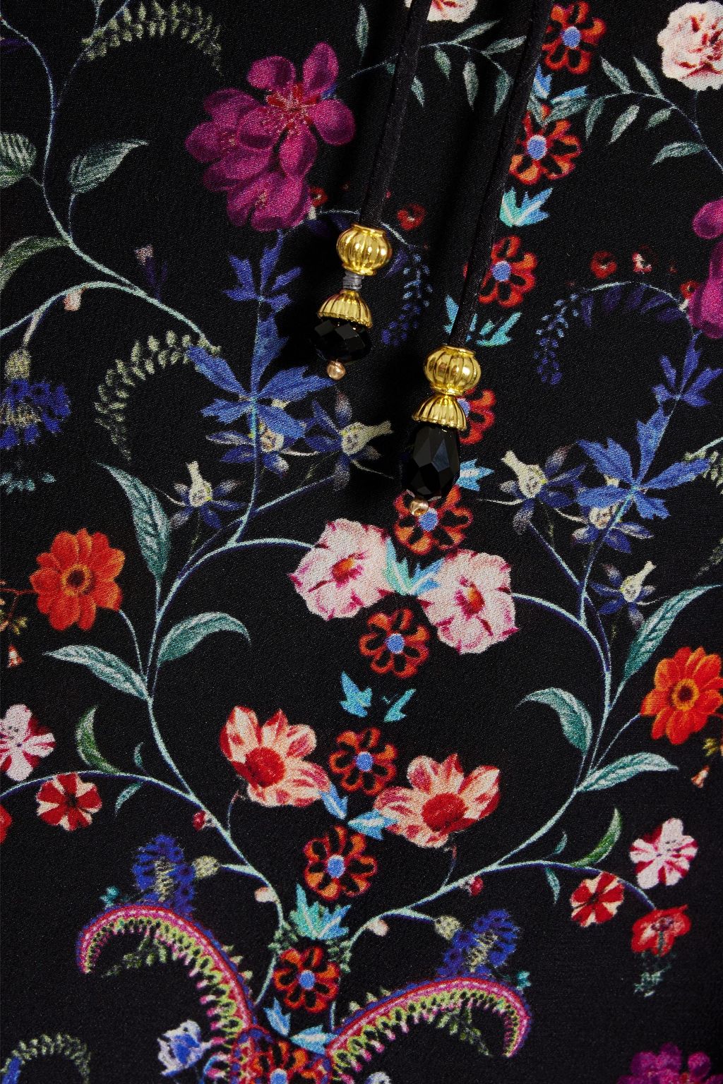 CAMILLA Embellished printed silk crepe de chine maxi wrap dress
