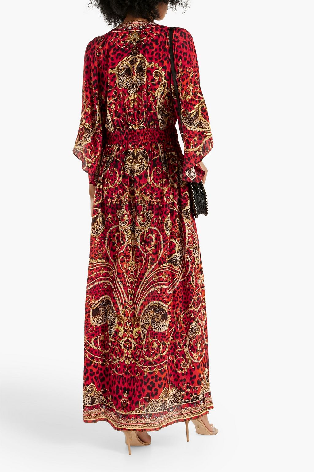 CAMILLA Embellished printed silk crepe de chine maxi dress