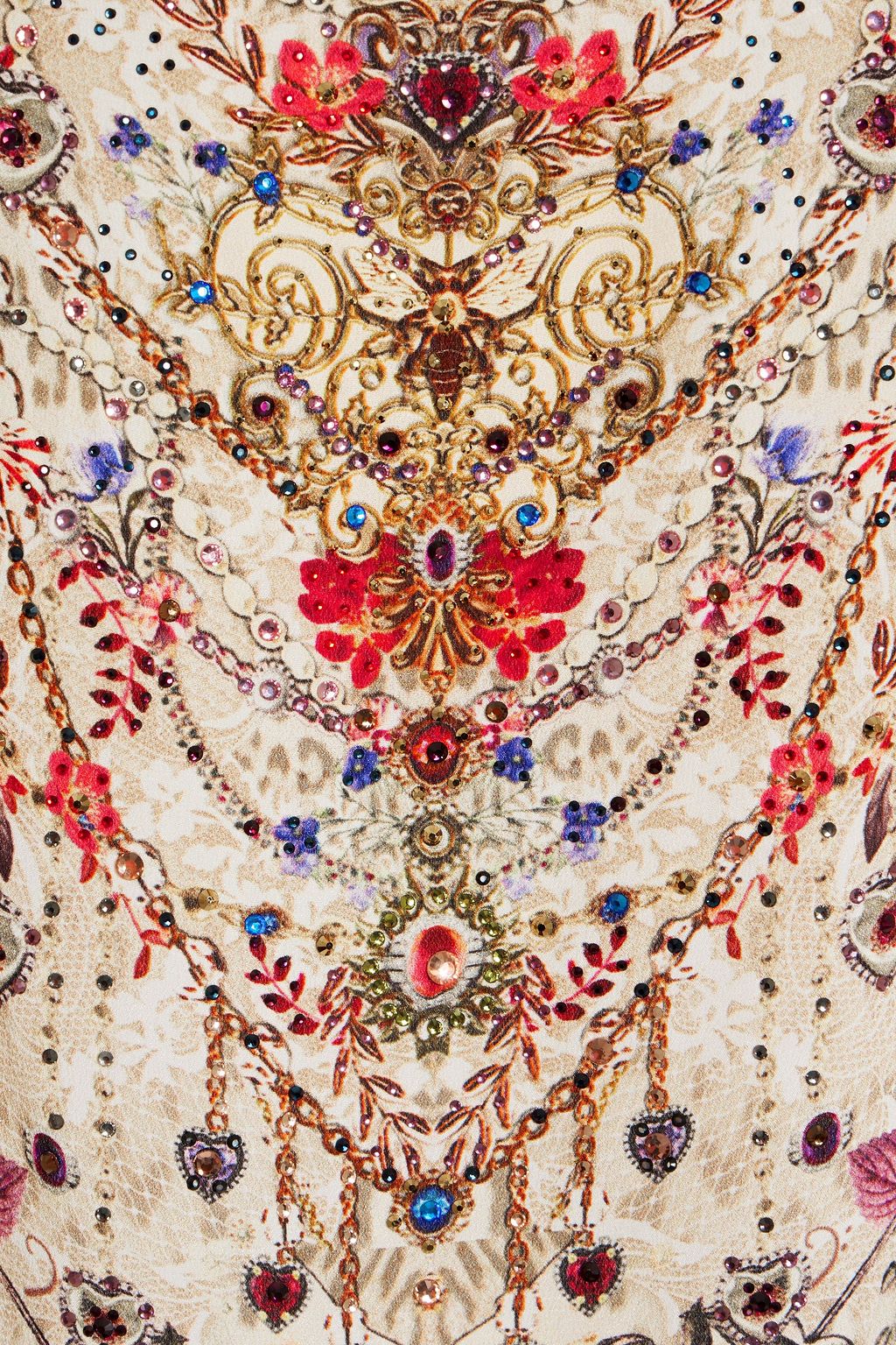 CAMILLA Crystal-embellished printed silk kaftan
