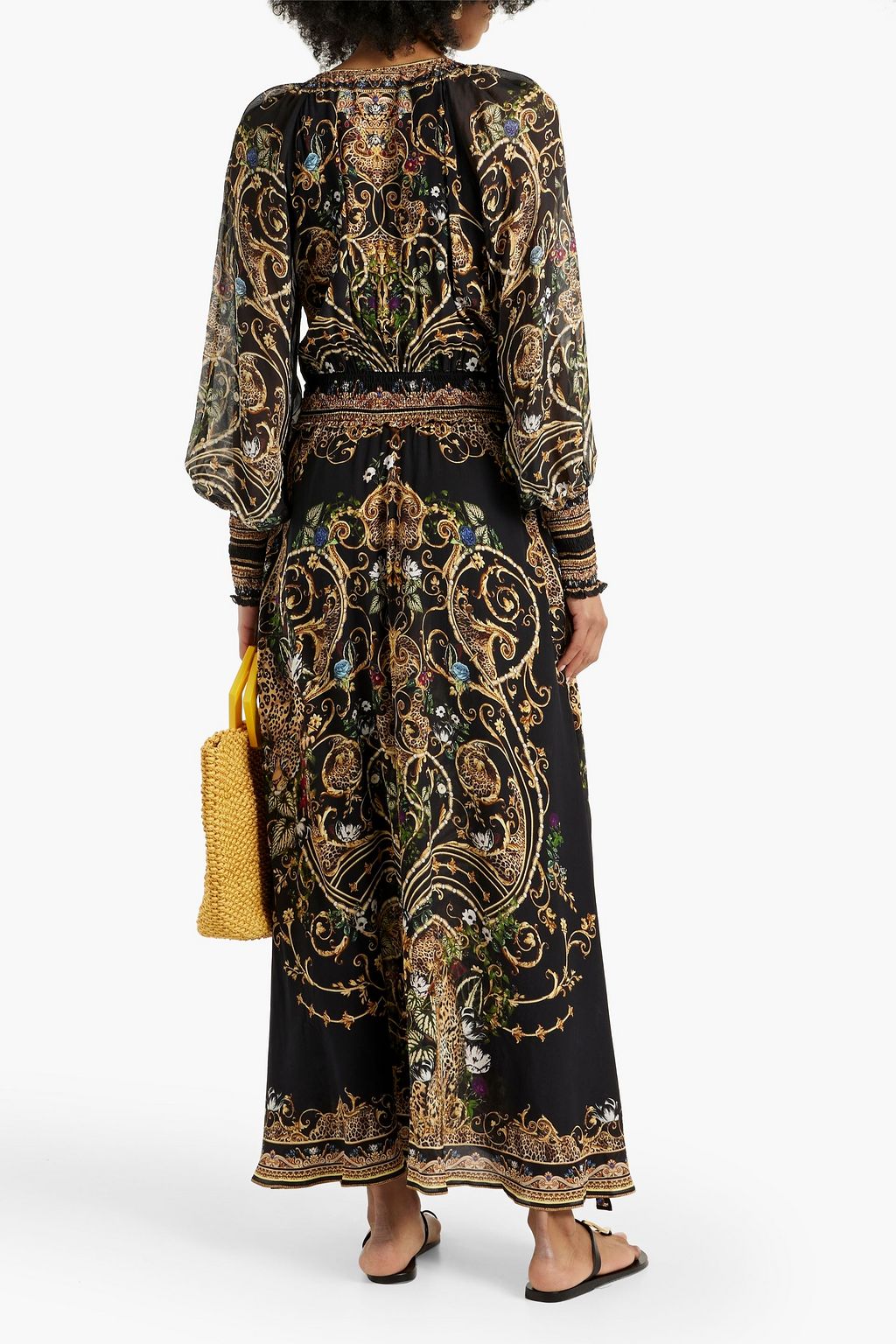 CAMILLA Embellished  printed silk crepe de chine maxi dress