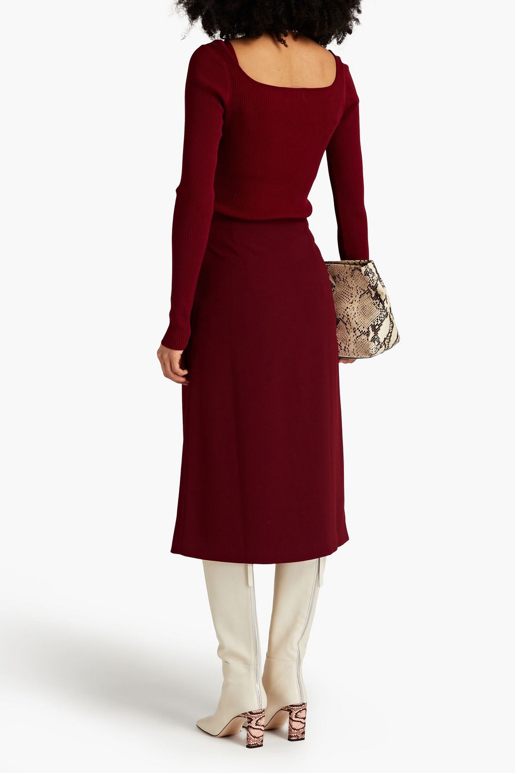 NICHOLAS Chain-embellished ribbed-knit top