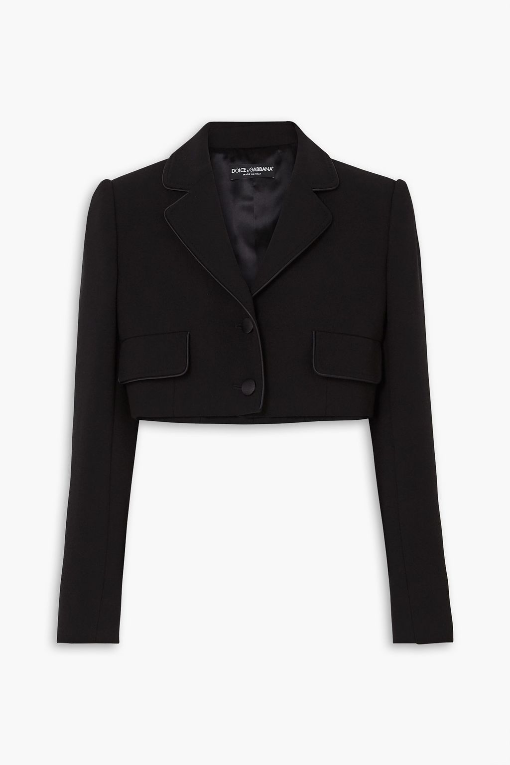 DOLCE & GABBANA Cropped stretch-wool and silk-blend blazer | THE OUTNET