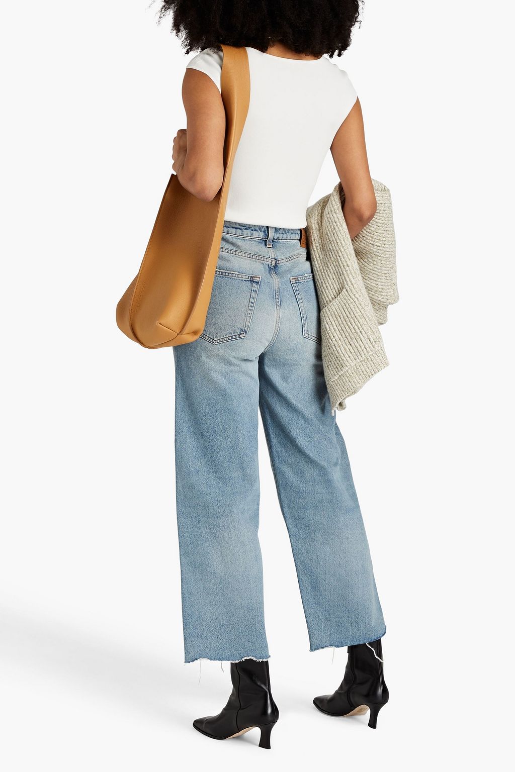 TOTEME Faded high-rise wide-leg jeans