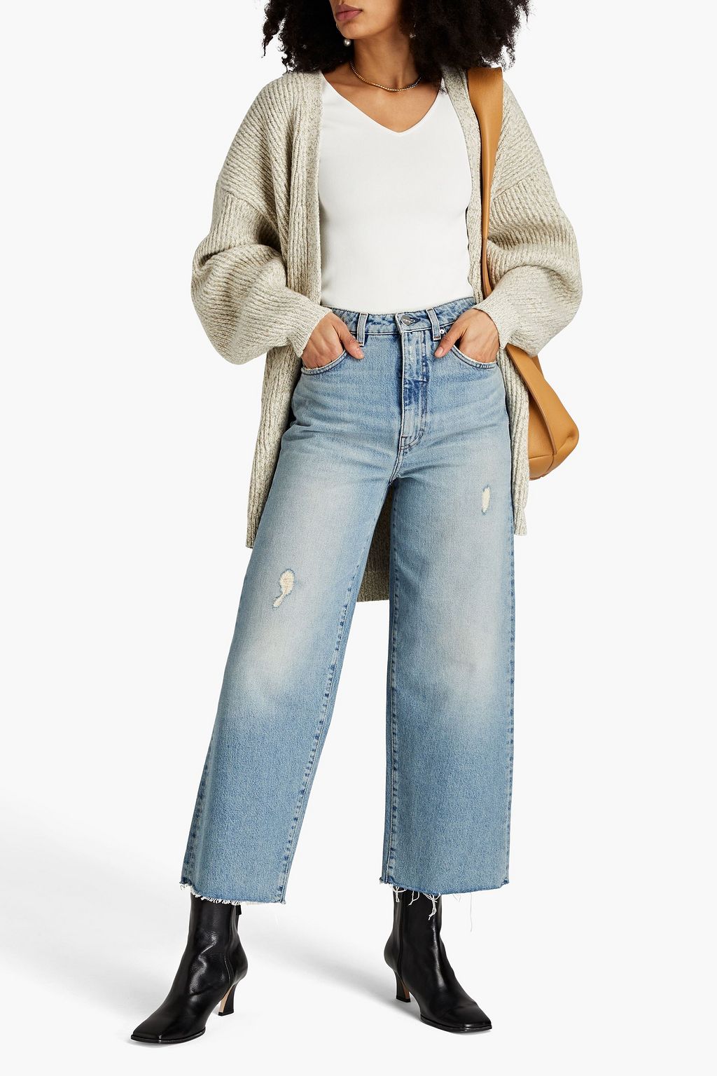 TOTEME Faded high-rise wide-leg jeans