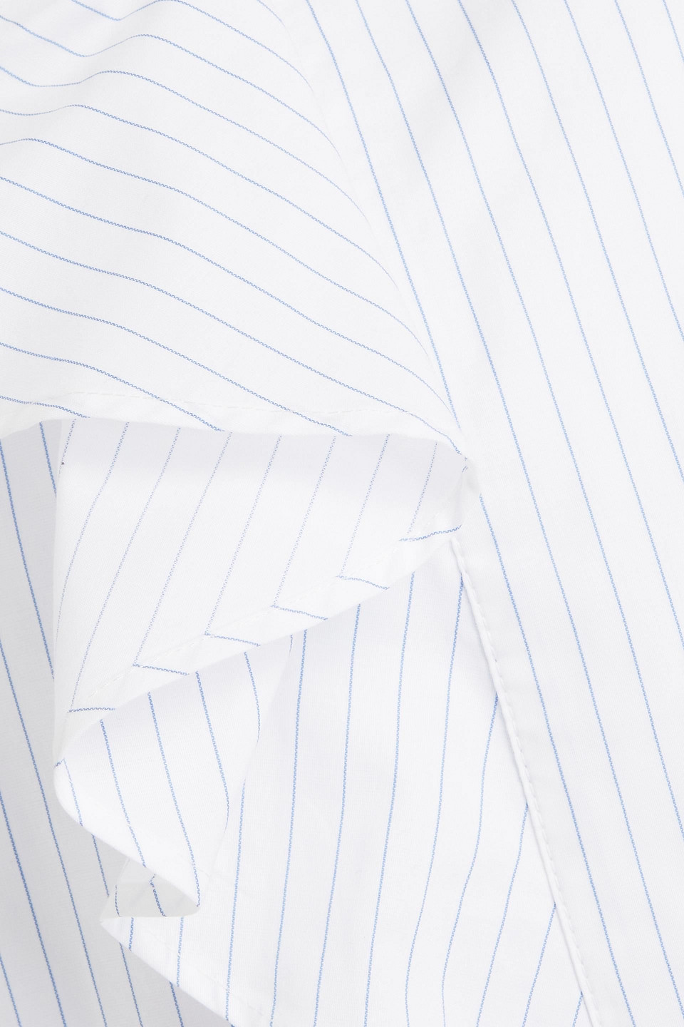 Shop Iro Cardon Ruffled Striped Cotton-poplin Shirt In White